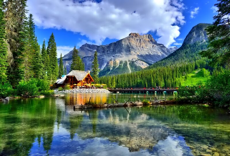 Lodge by Mountain Lake