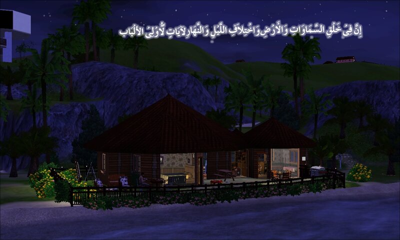 Log Cabin at Night — Blue, Serene, 3d Render