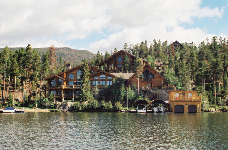 Log Cabin by Lake — Brown, Serene, Afternoon