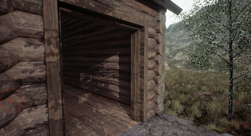 Log Cabin Entrance — Brown, Natural