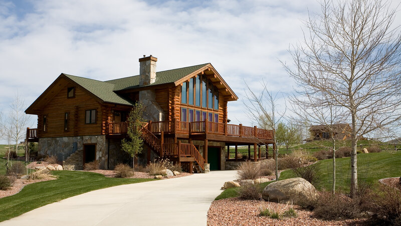 Log Cabin House — Brown, Serene, Spring
