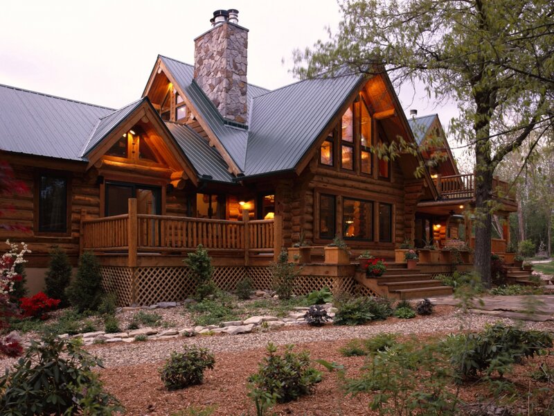 Log Cabin House — Brown, Serene, Sunset