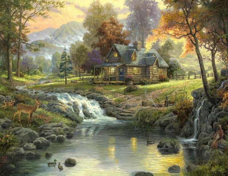 Log Cabin in Autumn