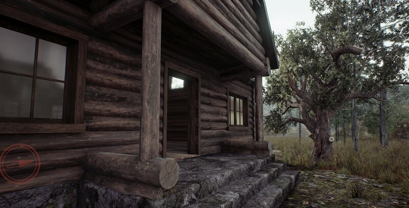 Log Cabin in Forest — Brown, Serene, Morning, 3d Render, Tree