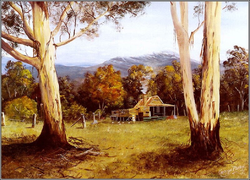 Log Cabin in Forest — Yellow