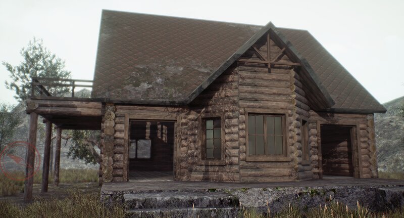 Log Cabin in Mountains — Brown, Serene