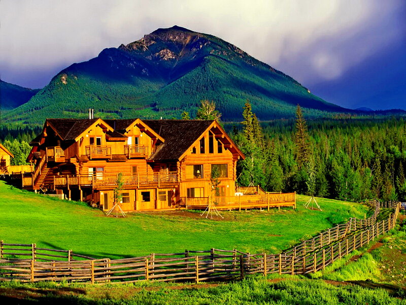Log Cabin in Mountains