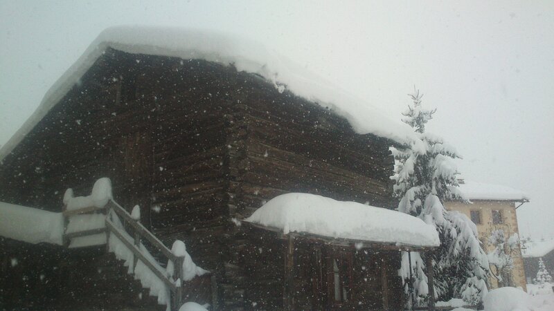 Log Cabin in Snow — White, Cold, Winter