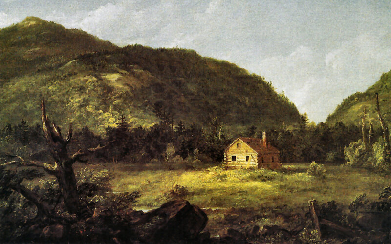 Log Cabin in Valley — Green