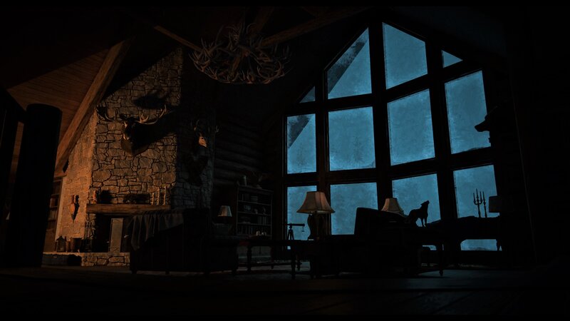 Log Cabin Interior — Black, Dark