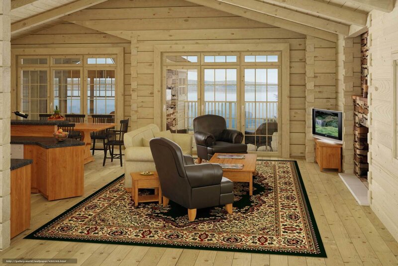Log Cabin Interior — Brown, Cozy, 3d Render