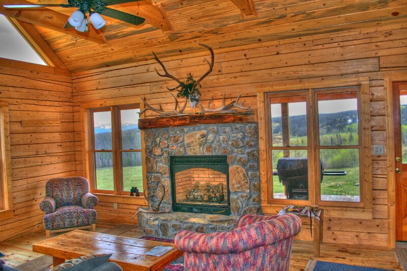 Log Cabin Interior — Brown, Cozy, Afternoon, Photograph