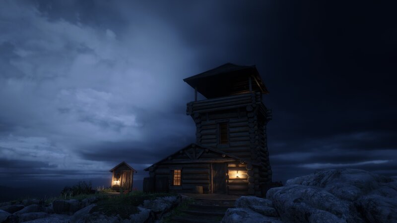 Log Cabin on Cliff