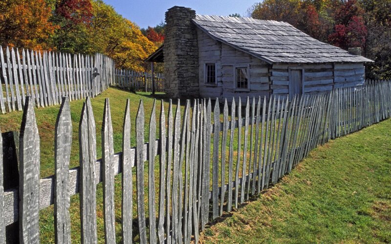 Log Cabin with Fence