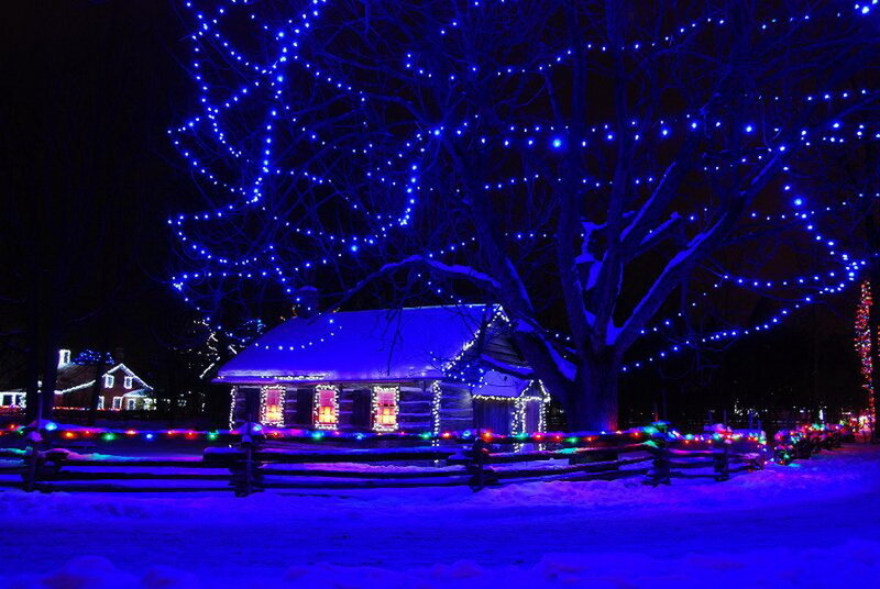 Log Cabin with Lights