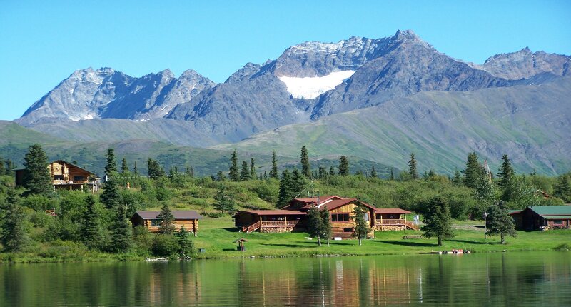 Log Cabins by Lake