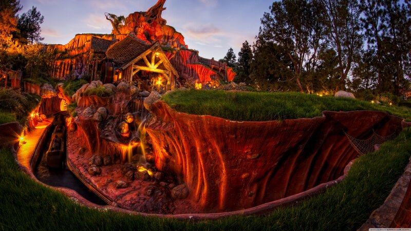 Log Flume Ride at Dusk