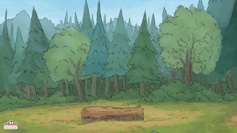 Log in Forest Clearing