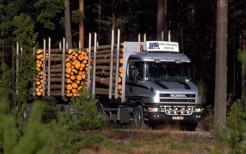 Log Truck in Forest — Green