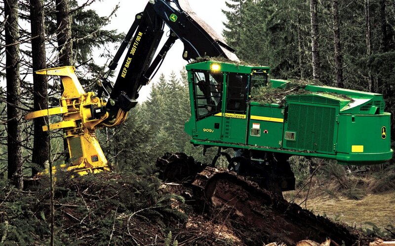 Logging Machine in Forest — Green