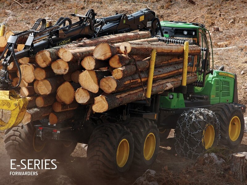 Logging tractor with logs