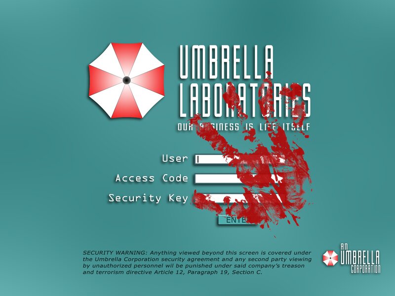 Login Screen with Bloodstain — Teal