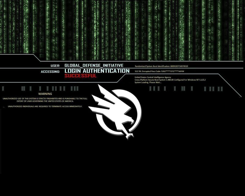 login screen with matrix background