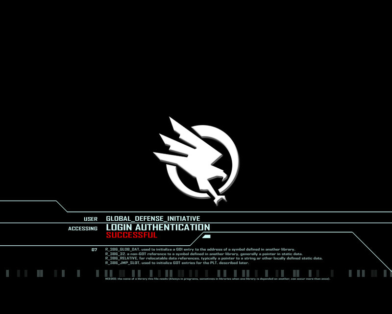 Login successful screen