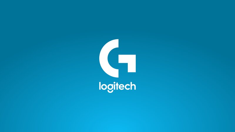 Logitech Logo — Blue, Minimalist
