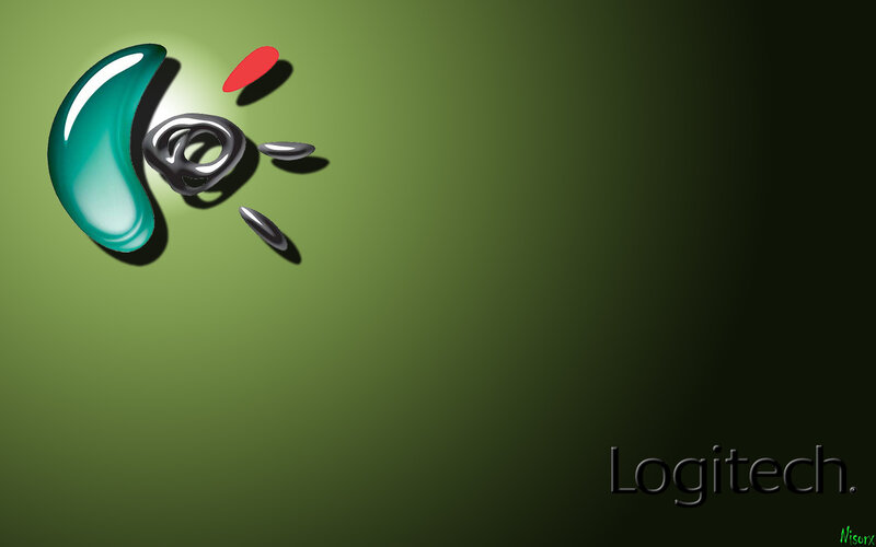 Logitech logo on green background