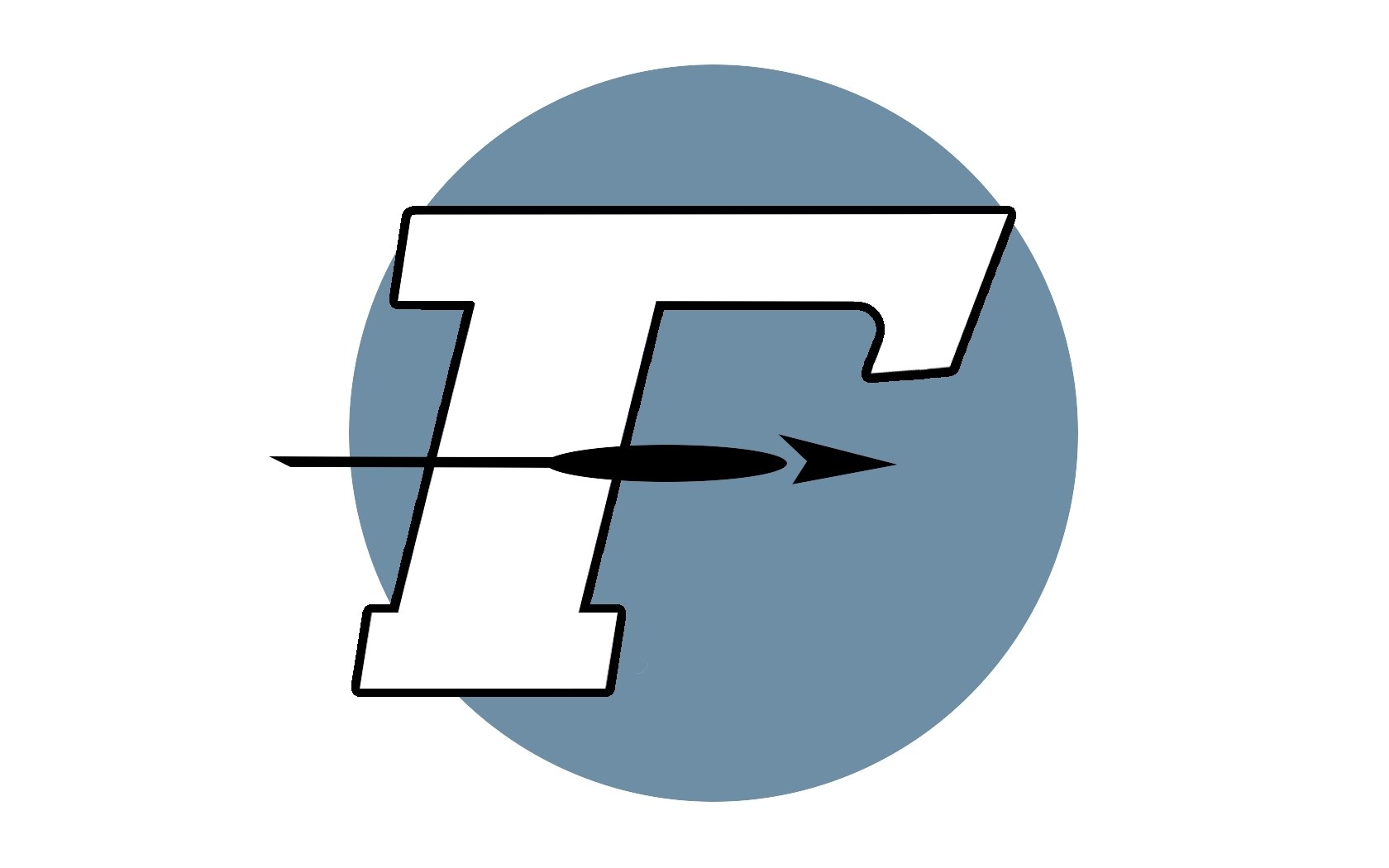 logo with letter F and arrow