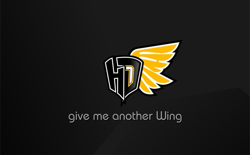 Logo with Wings — Black
