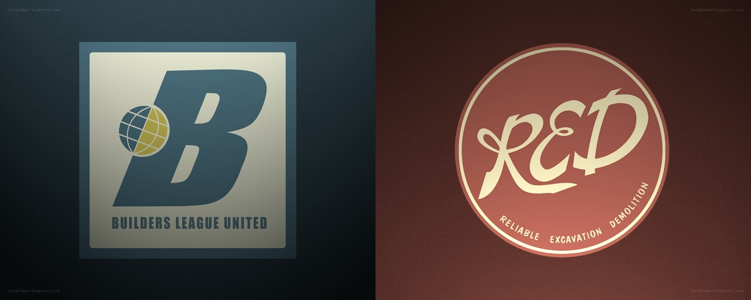 Logos for Builders League United and RED