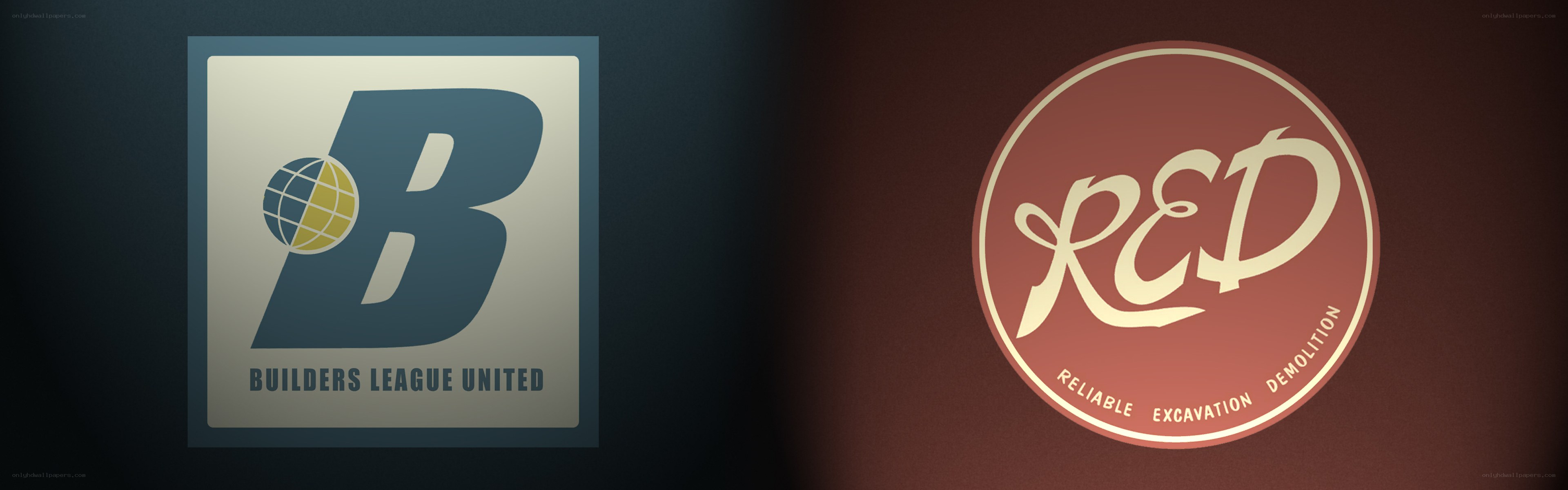 Logos for Builders League United and RED
