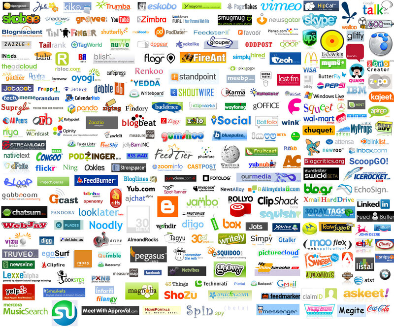 Logos of web services and apps