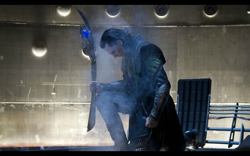 Loki Holding a Staff — Black, Dramatic, Photograph
