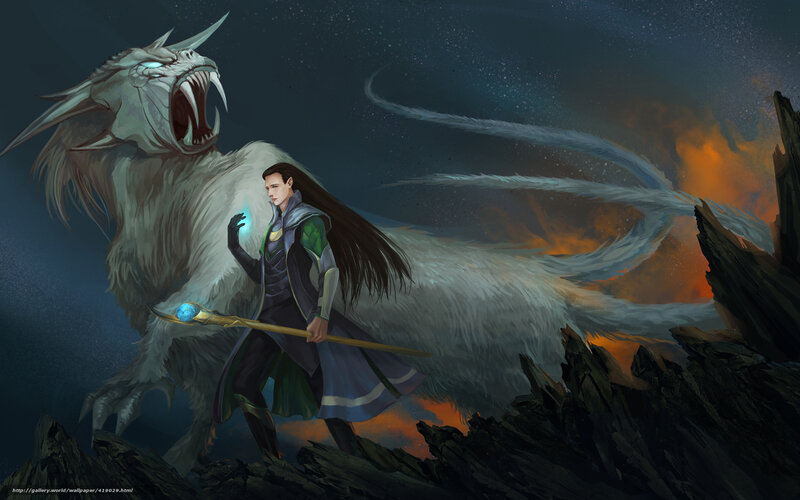 Loki with a white wolf