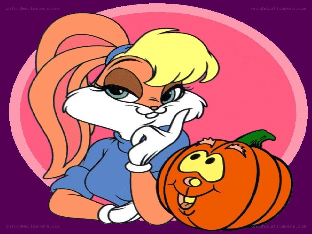 Lola Bunny with a pumpkin
