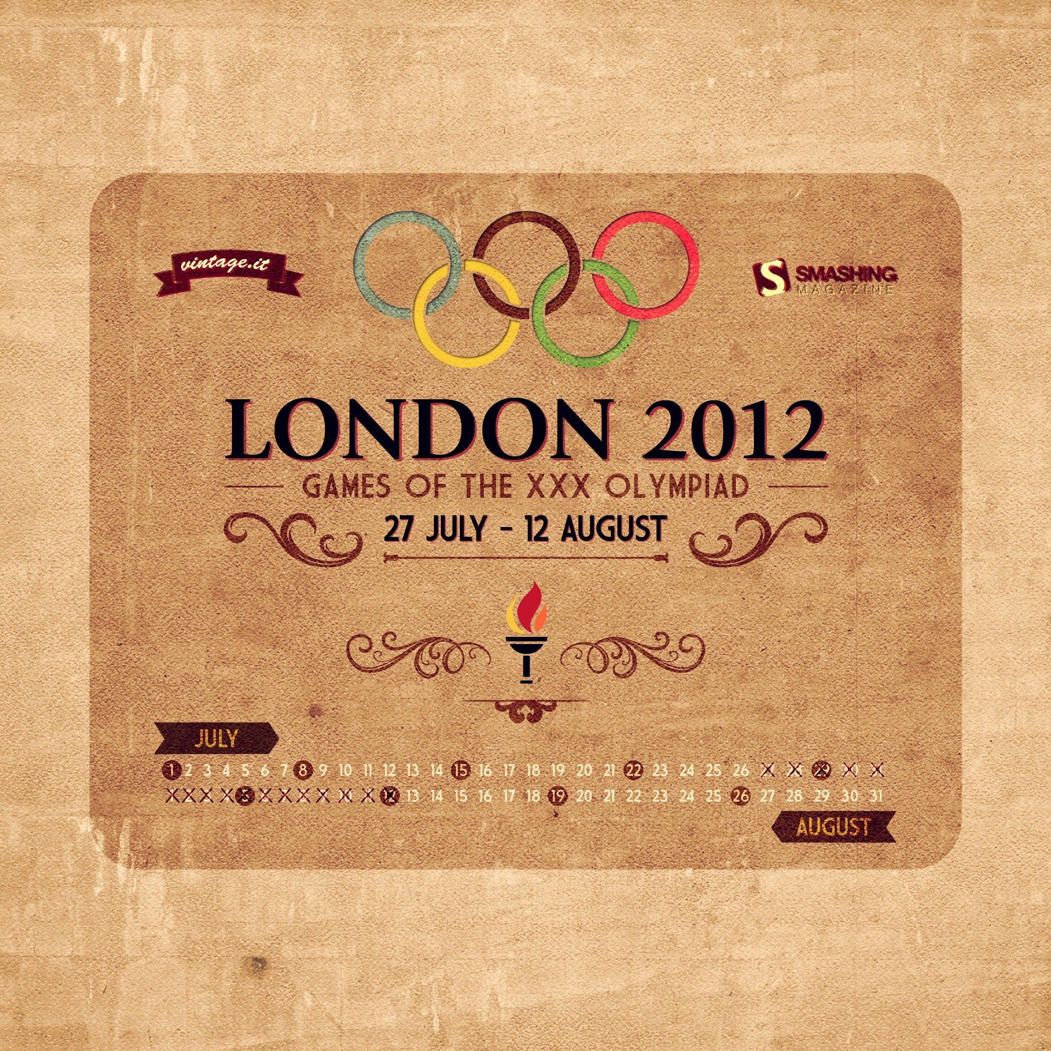 London 2012 Olympics calendar