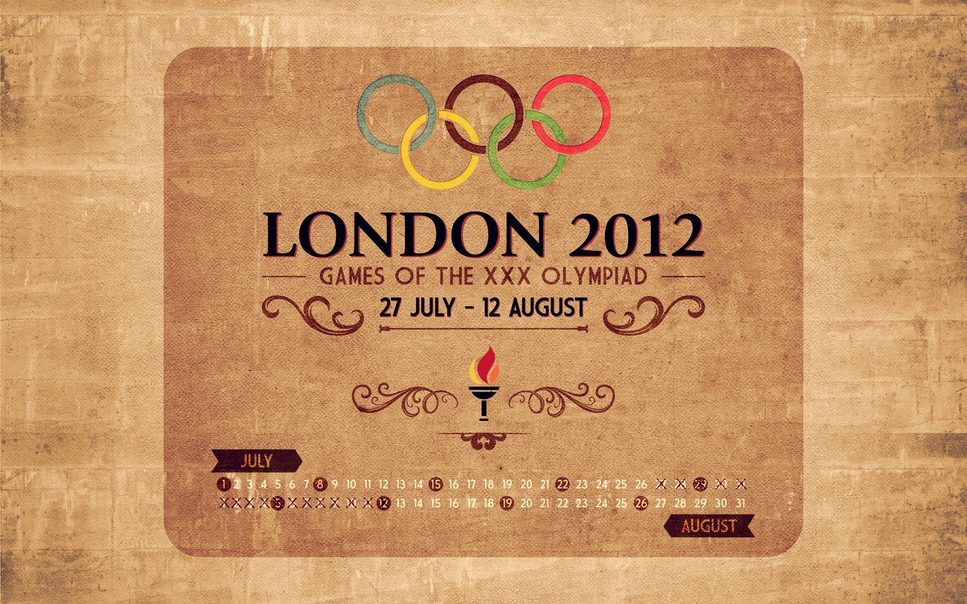 London 2012 Olympics calendar