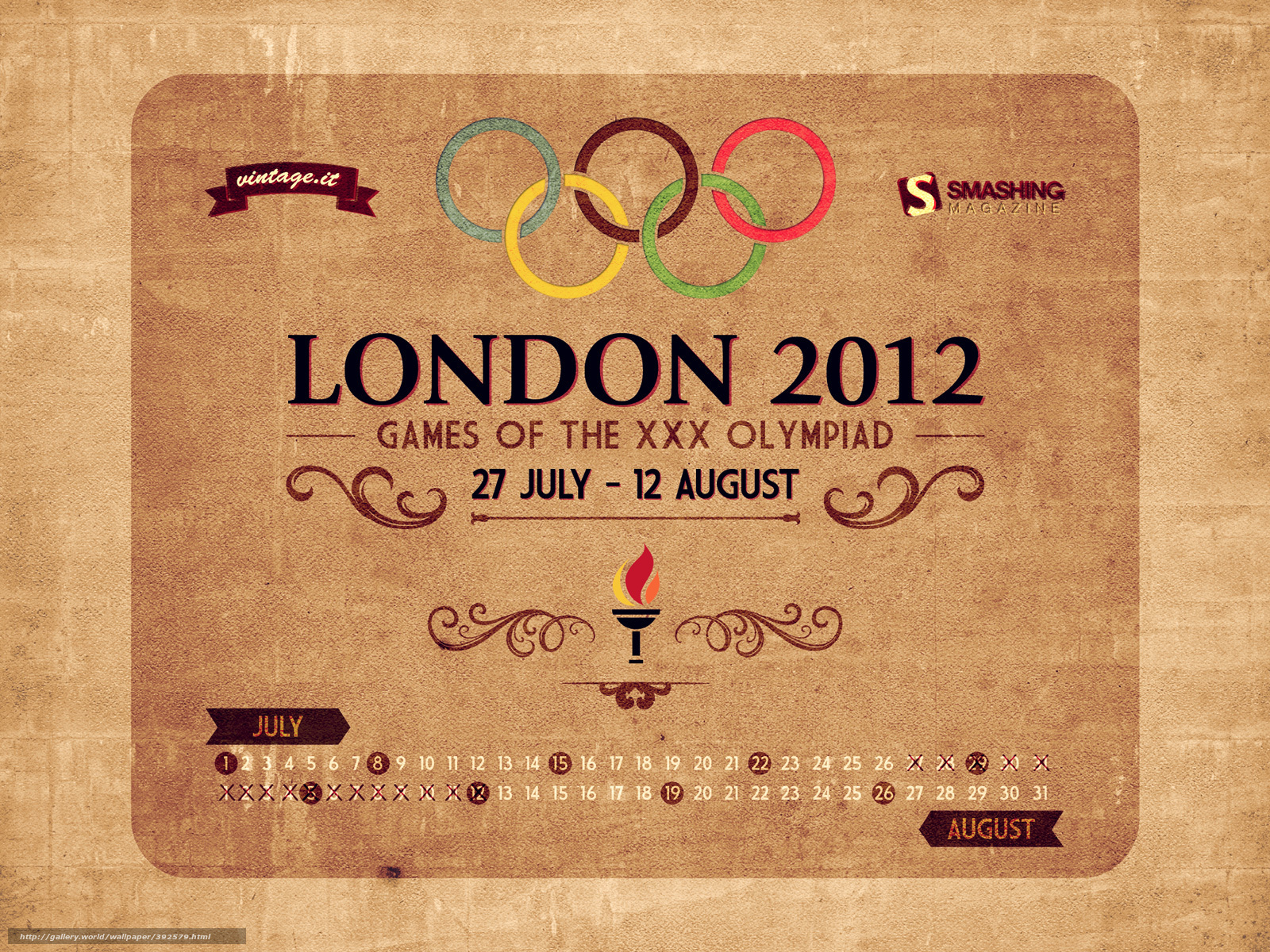 London 2012 Olympics Calendar