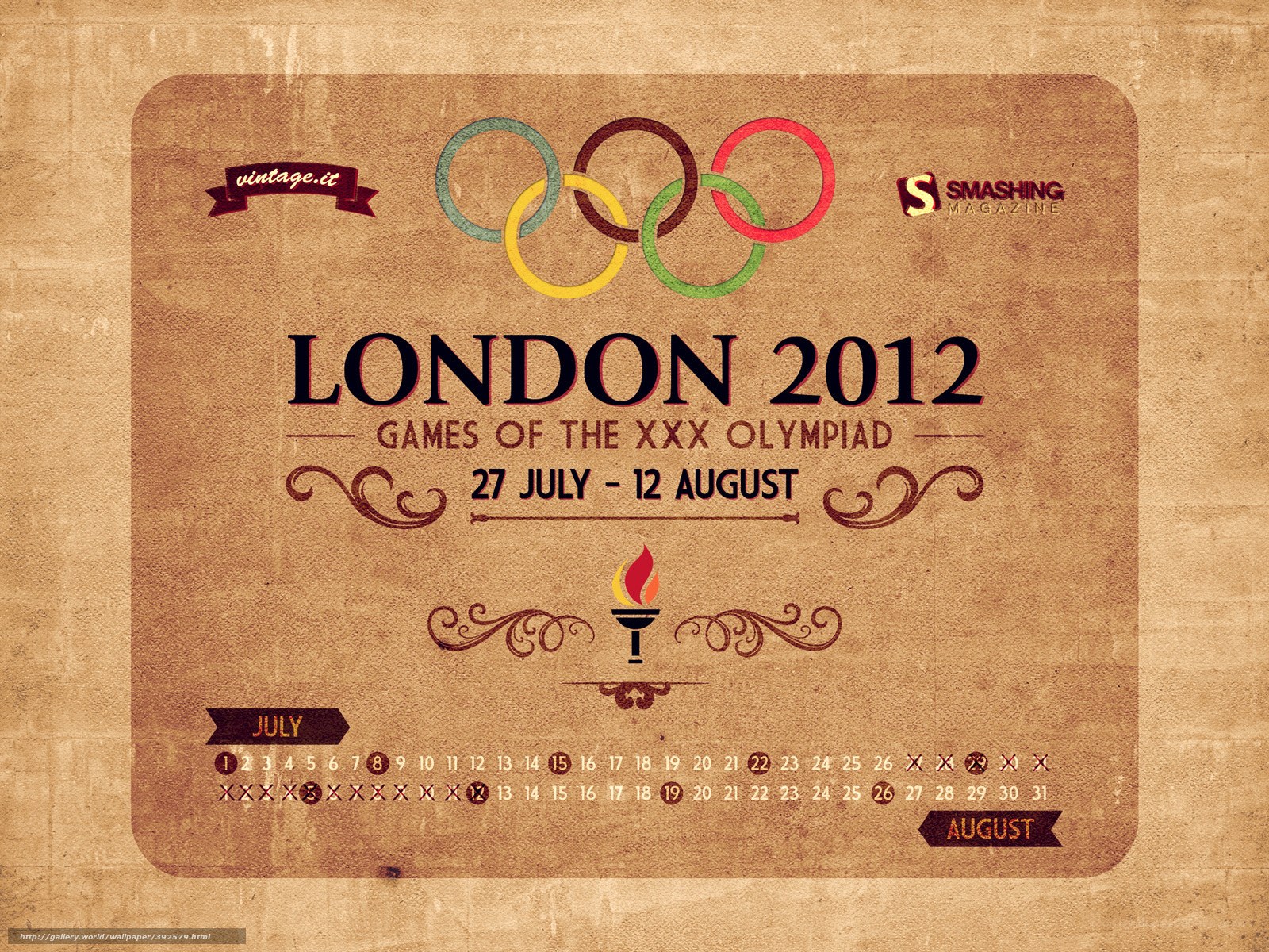 London 2012 Olympics Calendar