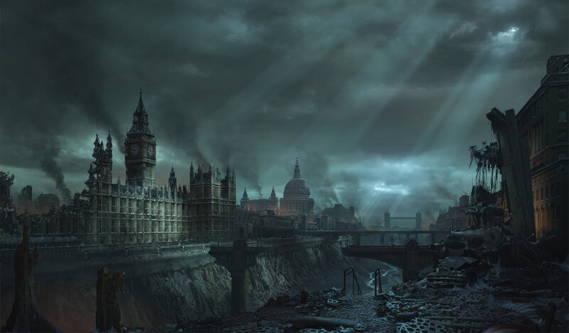 London After Destruction — Gray