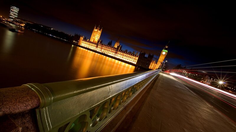 London at night from Westminster Bridge