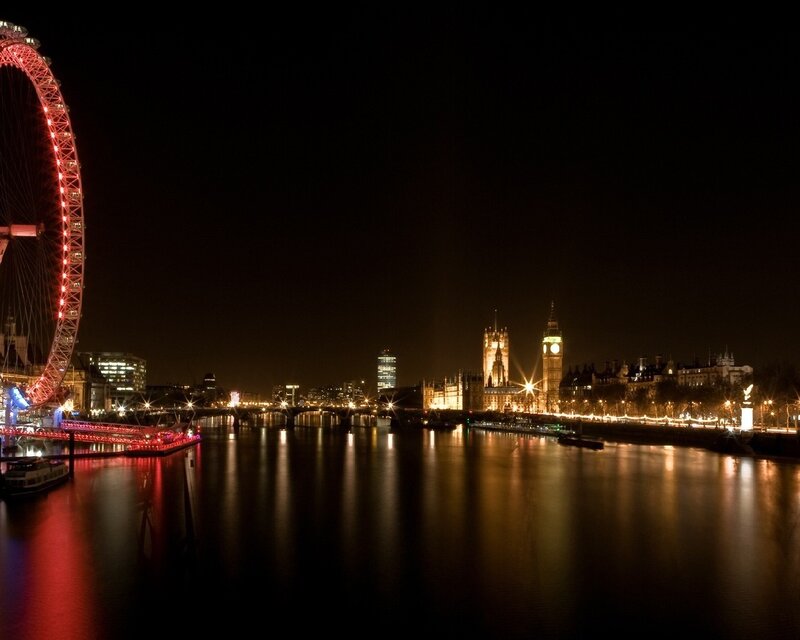 London at night skyline
