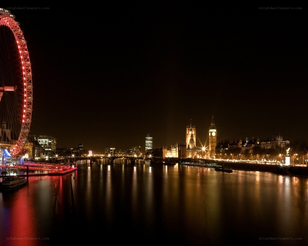 London at night skyline