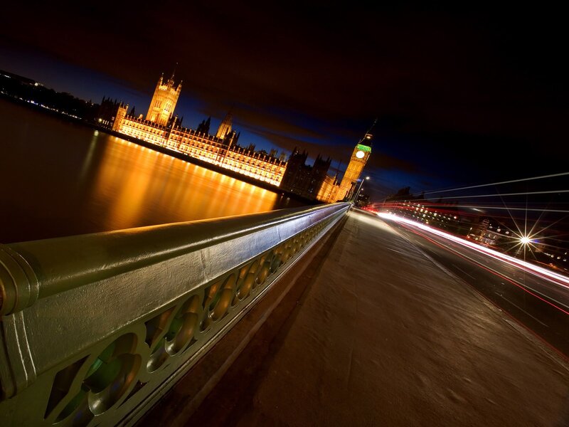 London at night with Big Ben
