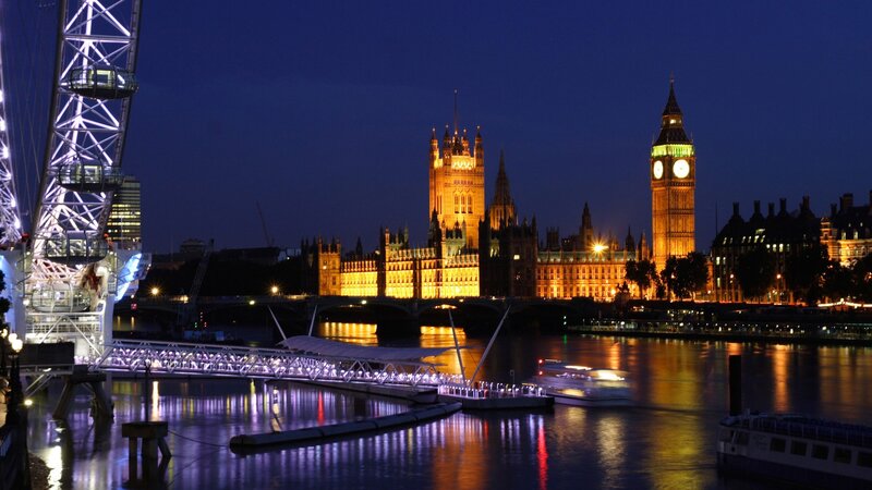 London at night with Big Ben