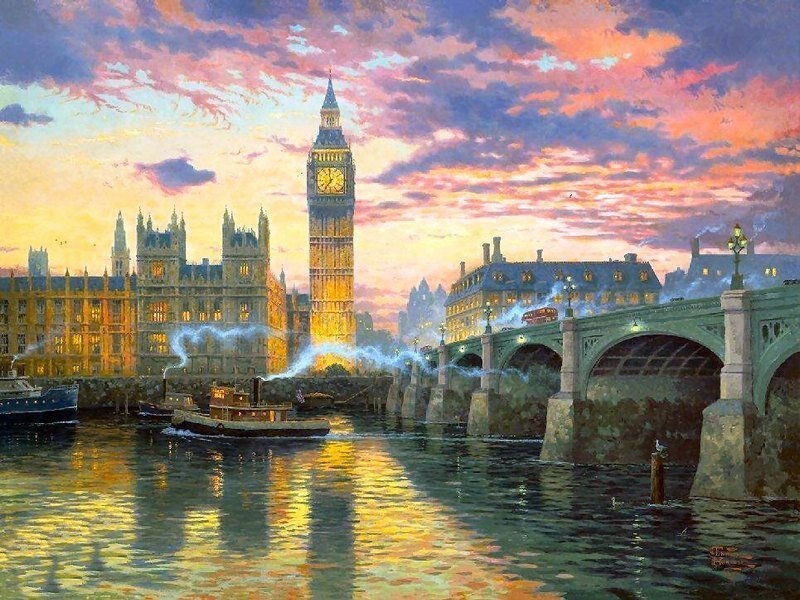 London at sunset with Big Ben