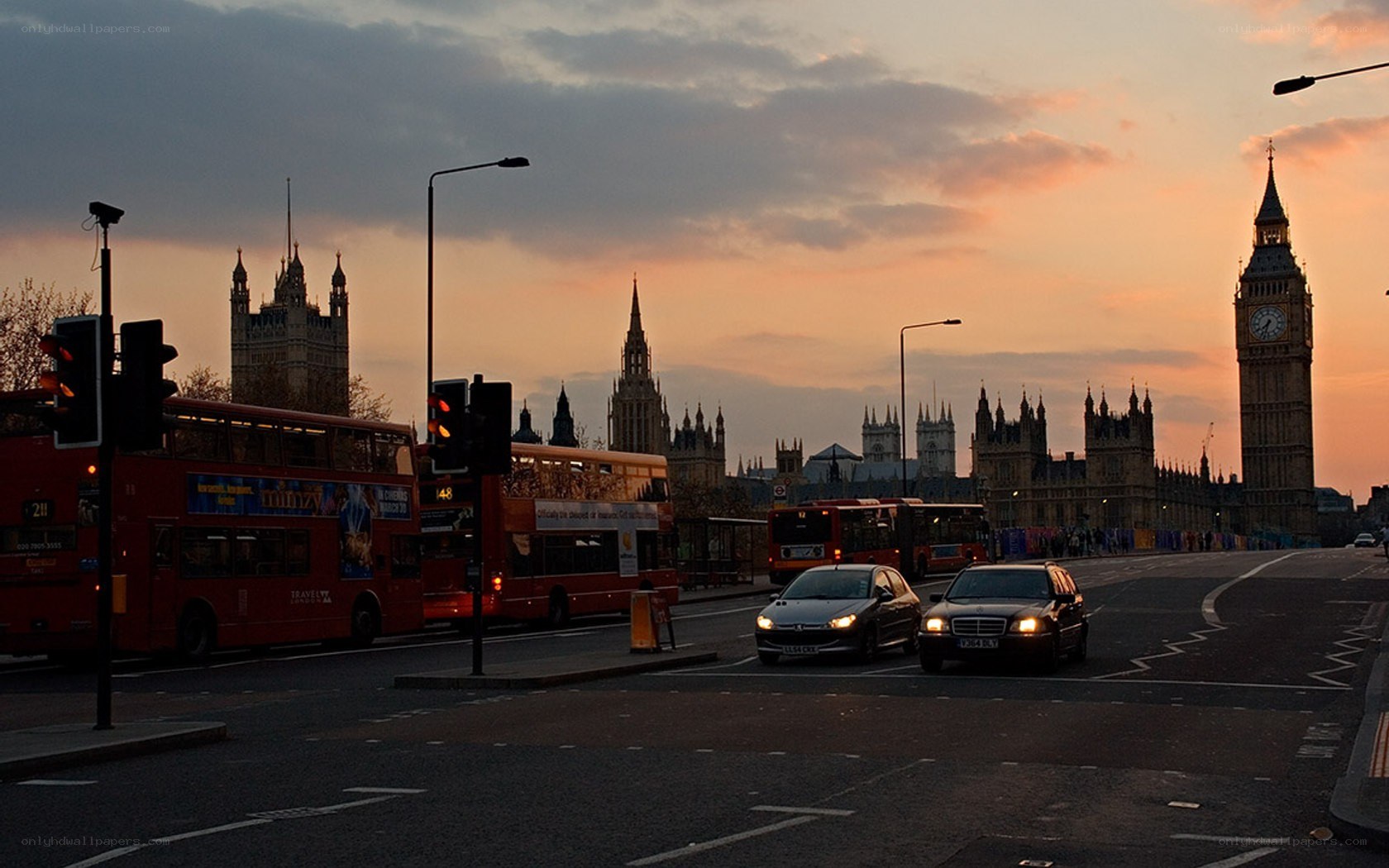 London at sunset with Big Ben